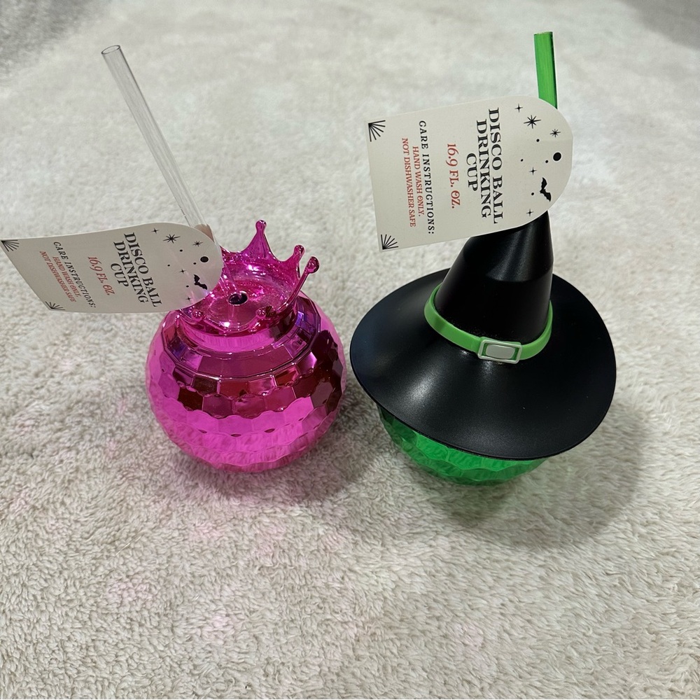 NWT wicked disco ball sipper cups